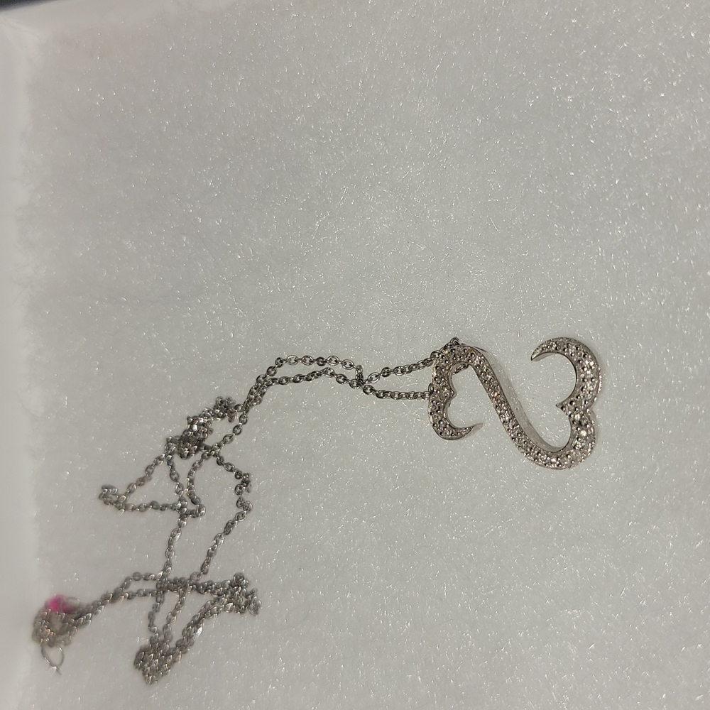 Silver open heart necklace
